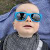 ROSHAMBO Unbreakable Baby Sunglasses with Strap BPA-free  Girls Boys 0-24 months Infants  Polarized Lens, Assembled in USA, Zack Morris (Blue) view 3
