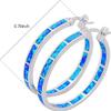925 Sterling Silver Hoop Earring, Opal Small Hoop Earring for Women, Hypoallergenic Jewelry Cubic Zirconia Huggie Hoop Earrings Blue (Blue) view 4