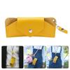 Healifty Sunglasses Case Unisex Eyeglasses Storage Case Eyewear Holder with Metal Hanging Hook Yellow view 2