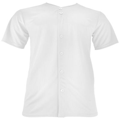 Epic Men's Full Button Wicking White Baseball Or Softball Jersey 2XL