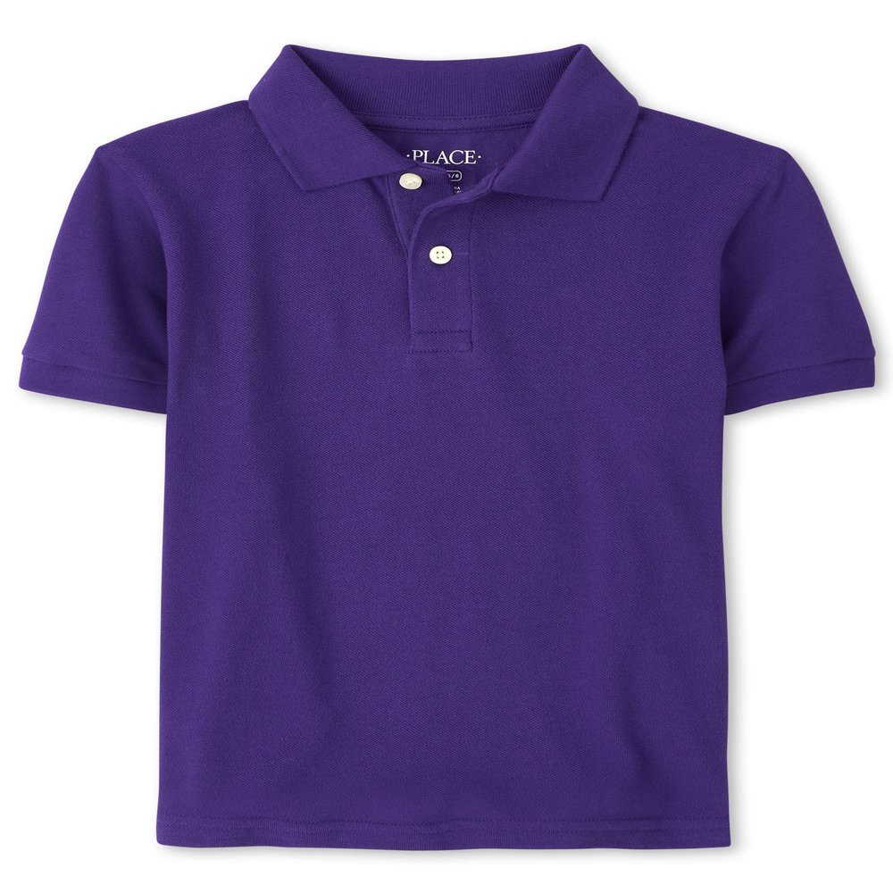 The Children's Place boys Short Sleeve Pique Polo Shirt, Regal Violet, Medium US