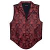 Barry.Wang Red Black Green Mens Steampunk Vest Lapel Collar Silk Paisley Victorian Gothic Waistcoat Formal/Leisure Party view 4