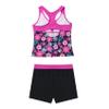 Daenrui Kids Big Girls Athletic Tankini Swimsuit Racer Tank Top with Boyshorts Beach Sports Bathing Suit Rose,Flower 4 Years view 2