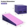 Incline Gymnastics Mat Cheese Tumble Mats, Folding Exercise Yoga Cushions for Kids, Gym Tumbling Pad Workout Aerobics Wedge Cushions for Home Gymnastics, Pink 48"x24" view 2