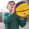 MINDCOLLISION Smiling Face Basketballs, Moisture-Absorbing and Wear-Resistant Soft Pu Leather, Good Grip, Suitable for Indoor and Outdoor Training and Competition,Purple Yellow,No. 5 view 4