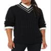 Amazon Essentials Men's Cable Knit V-Neck Sweater, Black, XX-Large view 1