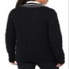 Amazon Essentials Men's Cable Knit V-Neck Sweater, Black, XX-Large view 2