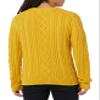 Amazon Essentials Men's Long-Sleeve 100% Cotton Fisherman Cable Crewneck Sweater, Mustard Yellow, XX-Large view 3