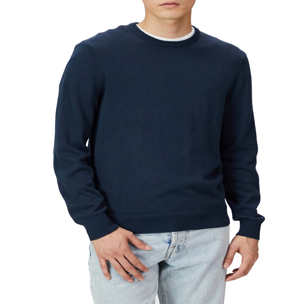 Amazon Essentials Men's Long-Sleeve Crewneck Sweater, 100% Cotton, Big & Tall Options Available, Navy, 6X-Large Big