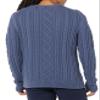 Amazon Essentials Men's Long-Sleeve 100% Cotton Fisherman Cable Crewneck Sweater, Dark Blue, Small view 3