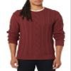 Amazon Essentials Men's Long-Sleeve 100% Cotton Fisherman Cable Crewneck Sweater, Oxblood, X-Small view 1