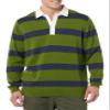 Amazon Essentials Men's Rugby Sweater, Olive Stripe, X-Small view 1