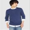 Amazon Essentials Men's Long-Sleeve Crewneck Sweater, 100% Cotton, Big & Tall Options Available, Blue Heather, 5X-Large Big view 4