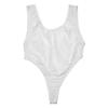 vastwit Women's See Through One Piece Swimsuit High Cut Bodysuit Thong Leotard Swimwear Bathing Suit White One_Size view 3