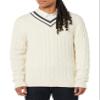 Amazon Essentials Men's Cable Knit V-Neck Sweater, Light Beige, XX-Large view 1