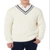Amazon Essentials Men's Cable Knit V-Neck Sweater, Light Beige, XX-Large view 4