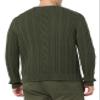 Amazon Essentials Men's Long-Sleeve 100% Cotton Fisherman Cable Crewneck Sweater, Dark Olive, XX-Large view 3