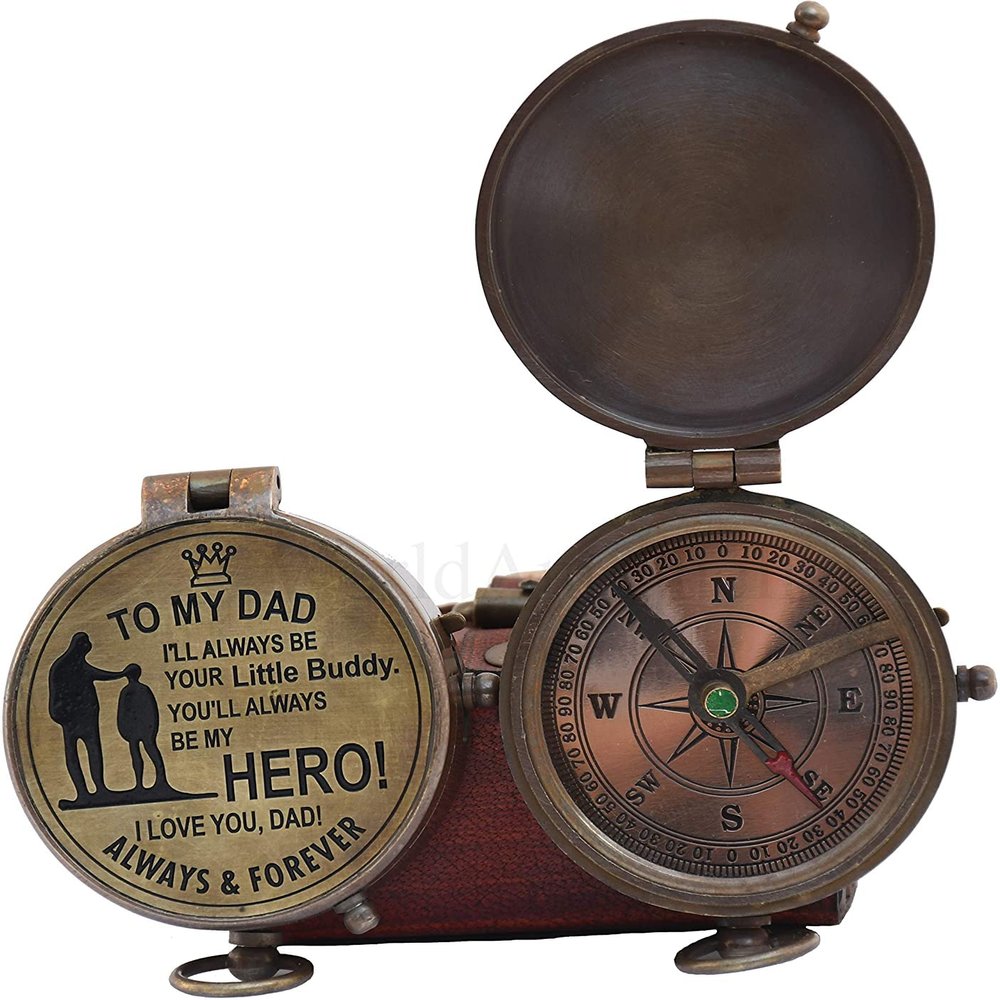 Brass Compass Gift to My Son/to Our Son/Nautical Gift for Son from Dad/Gift to Son from Mom A Perfect and Unique Gift with Leather Case