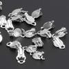 SNSHUN OP 50Pcs Flat Round Tray Clip-on Earring Converter DIY Earring Pierced Into Clip On T125 (Color : Silver) view 4