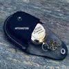 Brass Engraved Pocket Compass with Leather Case | Be Strong and Courageous Engraved Compass Gift Compass, Push Button 5 cm Pocket, Confirmation Gift Ideas, Baptism view 3