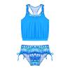 CHICTRY Big Girls Floral Splice 2 Pcs Tankini Racer Swim Top+Tie Brief Bathing Suit Beachwear Blue 6 Years view 1