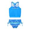 CHICTRY Big Girls Floral Splice 2 Pcs Tankini Racer Swim Top+Tie Brief Bathing Suit Beachwear Blue 6 Years view 2