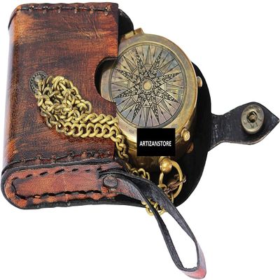 Pocket Compass for Hiking, Survival Instrument Antique So You Can Always Find Your Way Back Home Engraved Camping Pocket Compass Nautical Vintage Navigation Outdoor