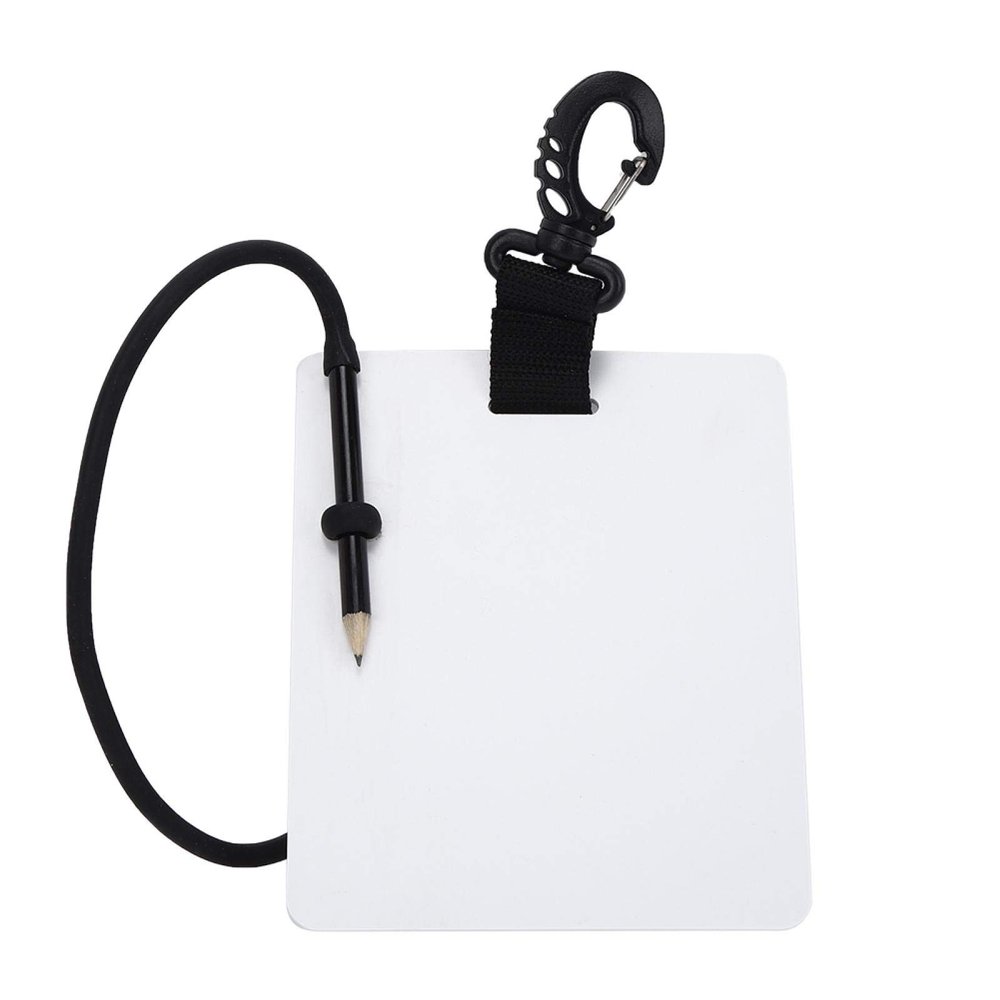 Underwater Writing Slate, Plastic Handwriting Plate Notebook Gear Board with Replaceable Pencil Tablet Dive Swivel Clip and Diving Communication Devices for Scuba Snorkeling Divers Fishing Swimming