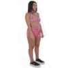 HPO Femme Perfectly Pink Sequin Bralette and Shorts Set with Baby Blue Detail - High Waisted Sequin Shorts with Matching Top - Perfect for your Next Festival or Rave! (Small) view 2