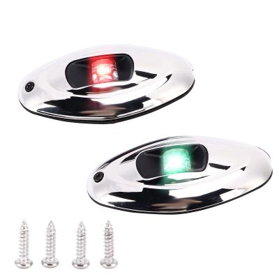 Ymiko Boat Navigation Light, One Pair Marine LED Navigation Light, LED Green Red IP66 1 Nautical Mile Visibility Sailing Lamp for Pontoons Yachts