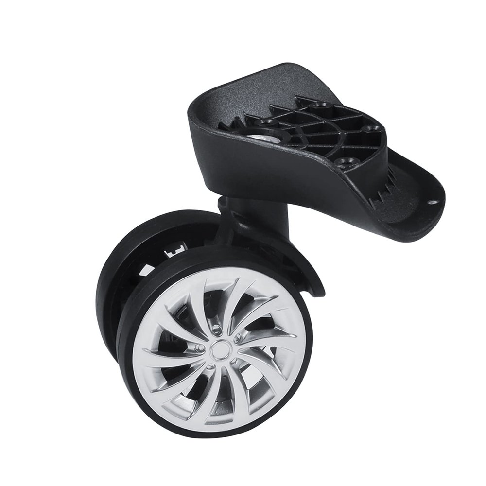 2Pcs Replacement Swivel Wheels, 360 Swivel Plastic Luggage Suitcase Wheels, Universal Wheel DrawBar Box Accessory-Black