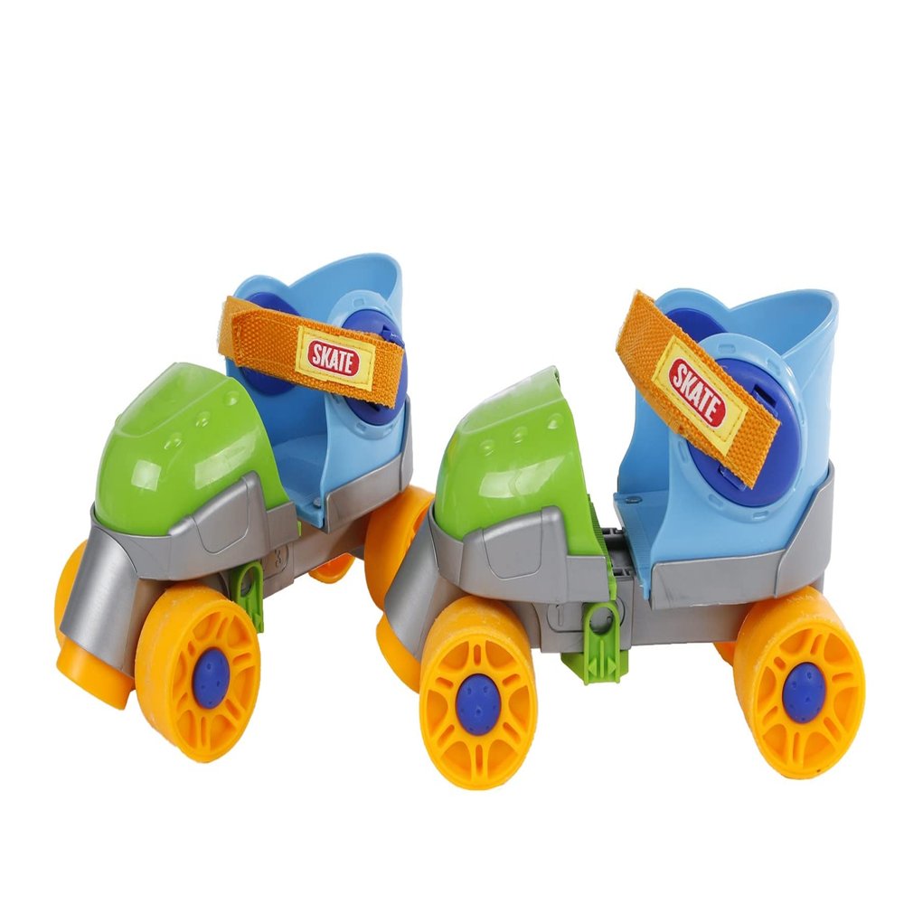 Kids Globe 720523 Roller Skates Blue/Green (Size Adjustable 24-30, Inline Skates for Children, Skates with Learning Aid), Size