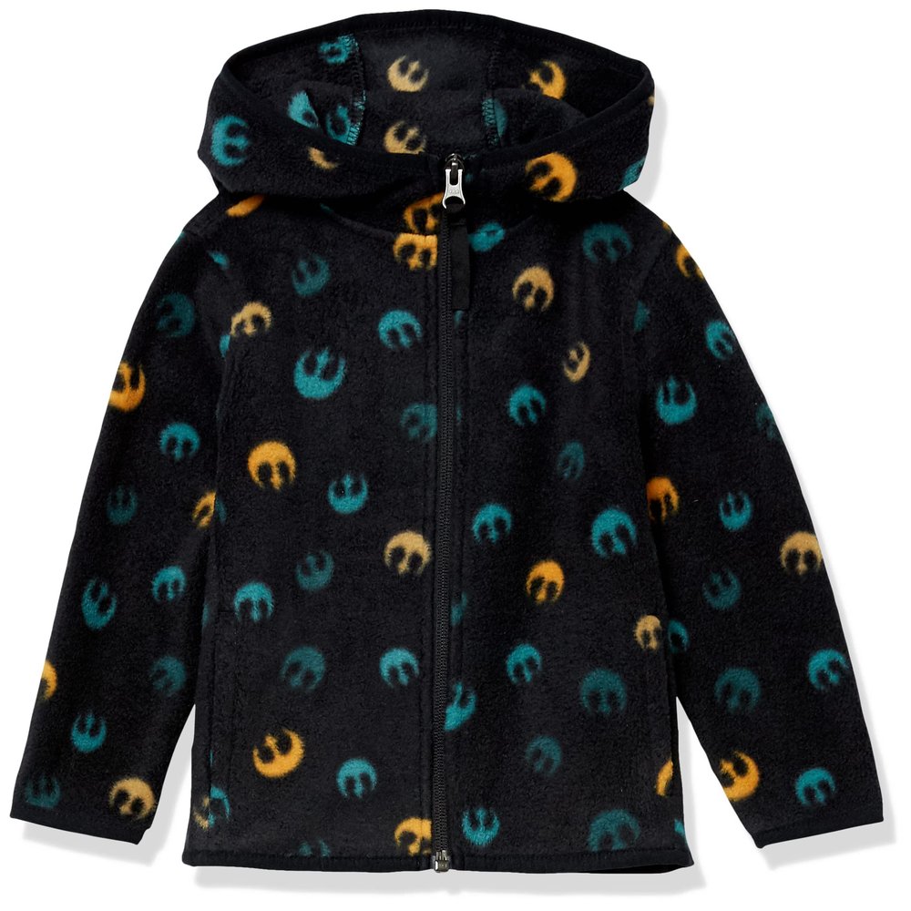 Amazon Essentials Disney | Marvel | Star Wars Toddler Boys' Polar Fleece Full-Zip Hooded Jacket, Star Wars Rebel, 3T