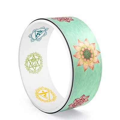 Sporting Goods PU Color Printing Yoga Wheel, Open Back, Rear gerster, Professional Beginner Stovepipe Yoga Ring, Pula Racing Auxiliary Tool for Indoor Fitness (Size : Lotus PU)
