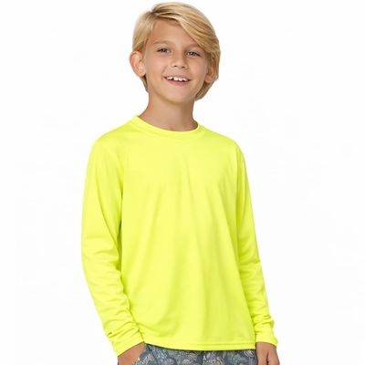 INGEAR Boys UPF 50+ Rash Guard Swim Shirt  Quick-Dry Lightweight Sun Protection for Swimming, Surfing & Beach, XSXL(NEON Yellow, X-Large)