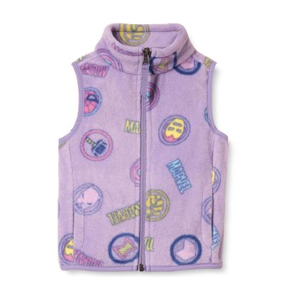 Amazon Essentials Disney | Marvel | Star Wars | Princess Toddler Girls' Polar Fleece Vest, Marvel Logo, 4T