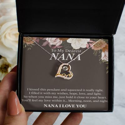 Love Dancing Necklace - Personalized Nana Gift Heart Necklace - Gift for Nana Grandmother Heart Necklace Grandma Heart Necklace Birthday Gift Mothers
