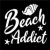 Beach Addict Sea Shell Ocean Beachy - Die Cut Vinyl Window Decal/Sticker for Car/Truck (White) view 1