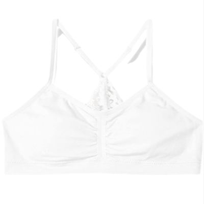 Maidenform Girl's Seamless Ruched Crop Bra | White | 3X-Large