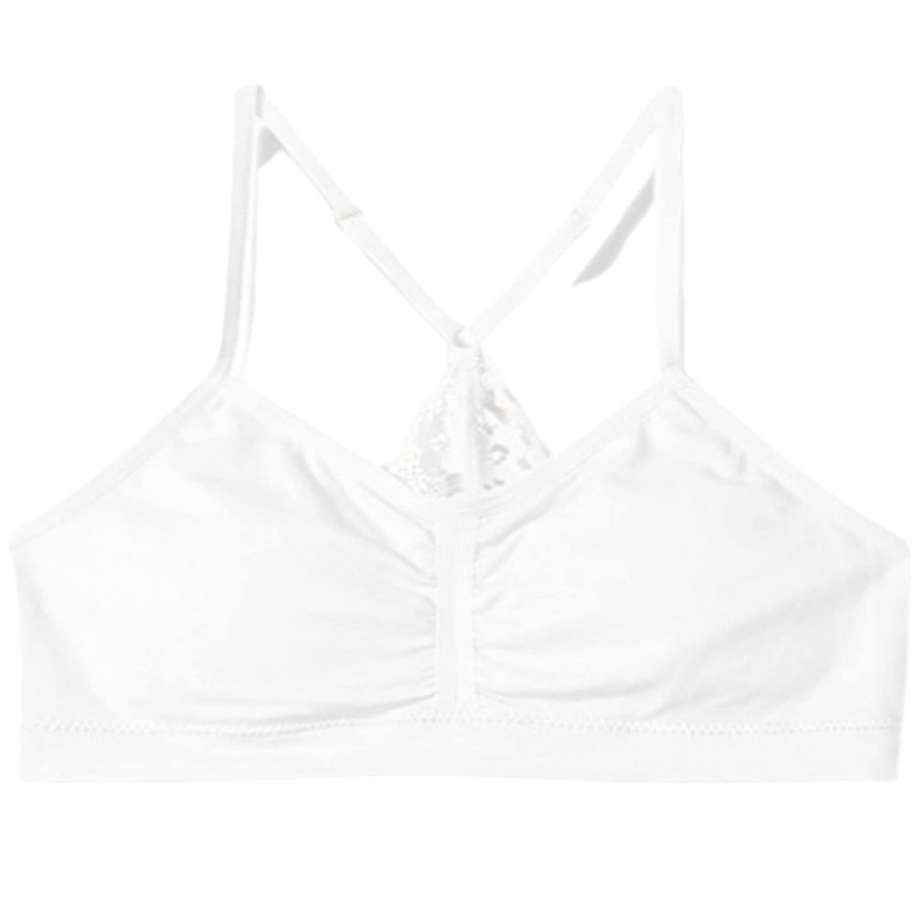 Maidenform Girl's Seamless Ruched Crop Bra | White | 3X-Large