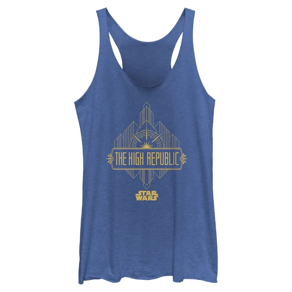 Star Wars Women's High Republic Badge Shirt Royal Blue Heather, Medium