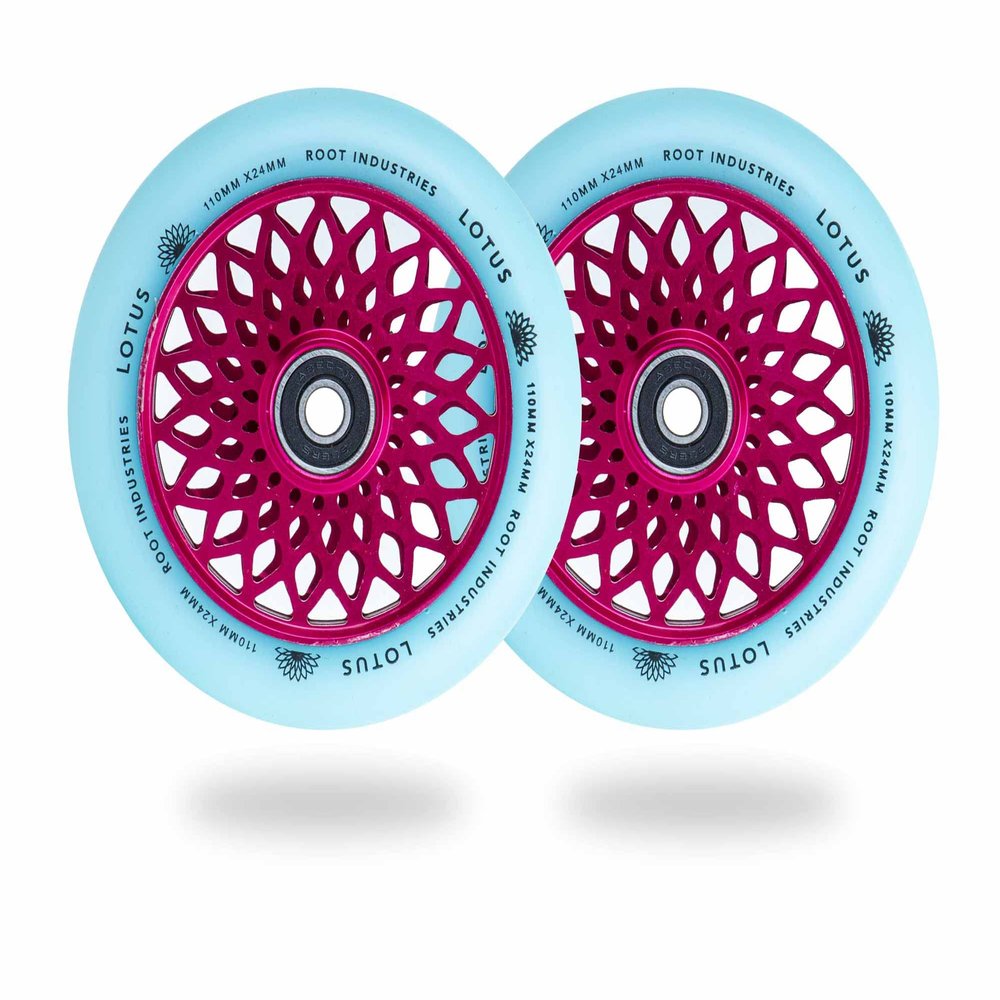 110mm x 24mm Lotus Wheel (Pink/Glow-in-Dark)