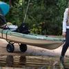 Pelican - Universal Canoe, Kayak & Stand Up Paddle SUP Cart Carrier - Fold Together Trolley with Wide Removable Inflatable Tires Black Medium view 2