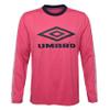 Umbro Boy's Youth (8-18) Retro Long Sleeve Shirt, Magenta/Navy Medium 10-12 view 1