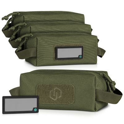 Savior Equipment Loose Sacs 4-Pack Tactical Ammo Pouch Firearm Ammunition Carrier Bag, ID Patches Included, Green