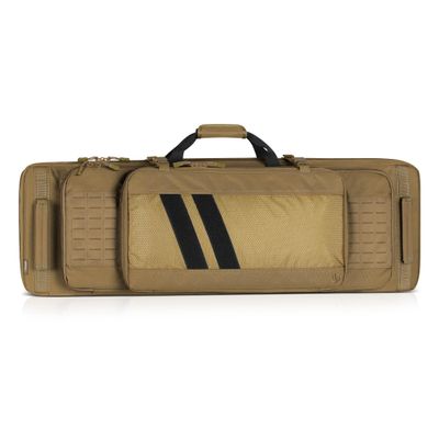 Savior Equipment Specialist Series Tactical Double Long Gun Bag Case Backpack 4 Pistol Handgun Storage, Lockable Zippers, Padded Drag Handles, w/Adjustable Shoulder Strap, 46 Inch Flat Dark Earth Tan
