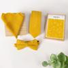 Spring Notion Boys' Linen Blend Zipper Necktie and Pocket Square Set, Mustard Large view 4