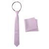 Spring Notion Boys' Linen Blend Zipper Necktie and Pocket Square Set, Dusty Lavender Large view 1