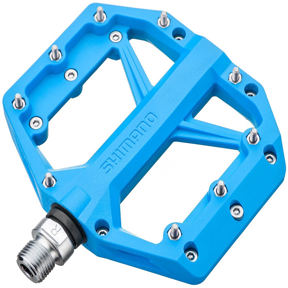Shimano Flat Pedal PD-GR400 Blue for Trail, All-Mountain, Casual Rides