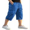 EKLENTSON Mens Capri Workwear Cargo Shorts Below Knee Shorts Blue 32 view 1